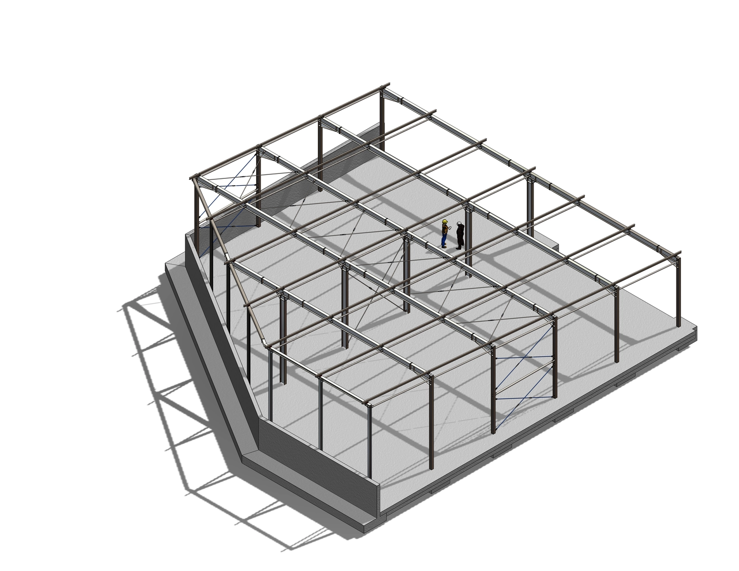 VA Konstruktion – Ingenieurbüro - 3D-Diagramm des Stahlbaus