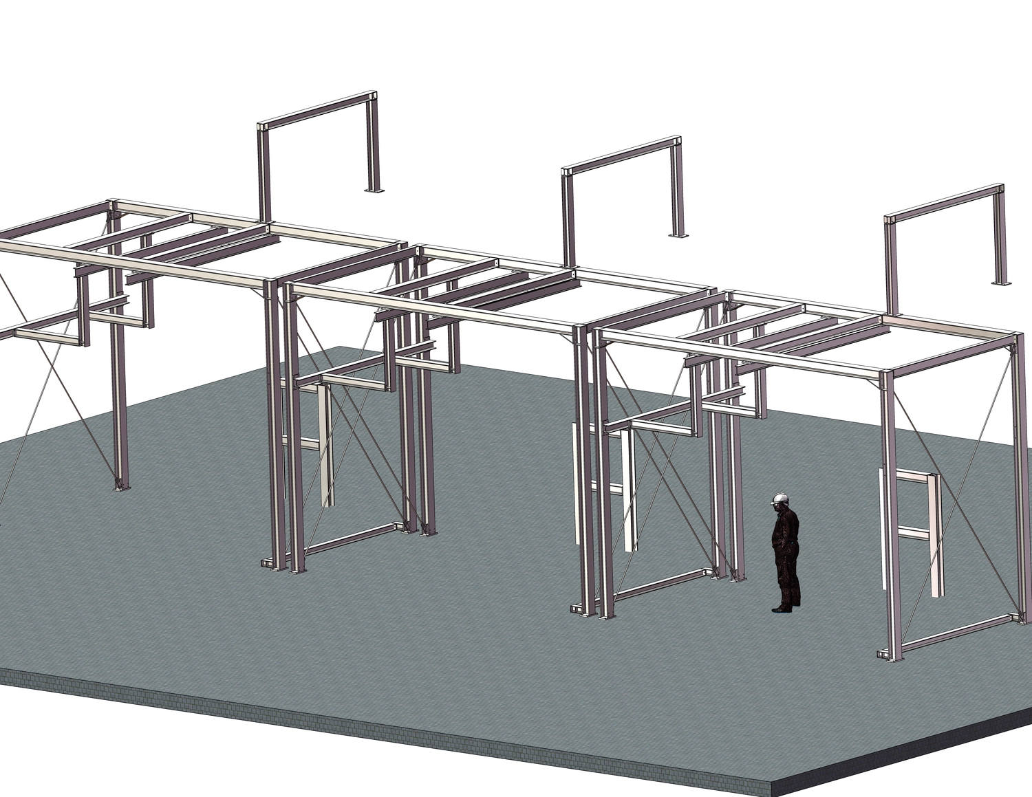 VA Konstruktion – Ingenieurbüro - 3D-Diagramm des Stahlbaus