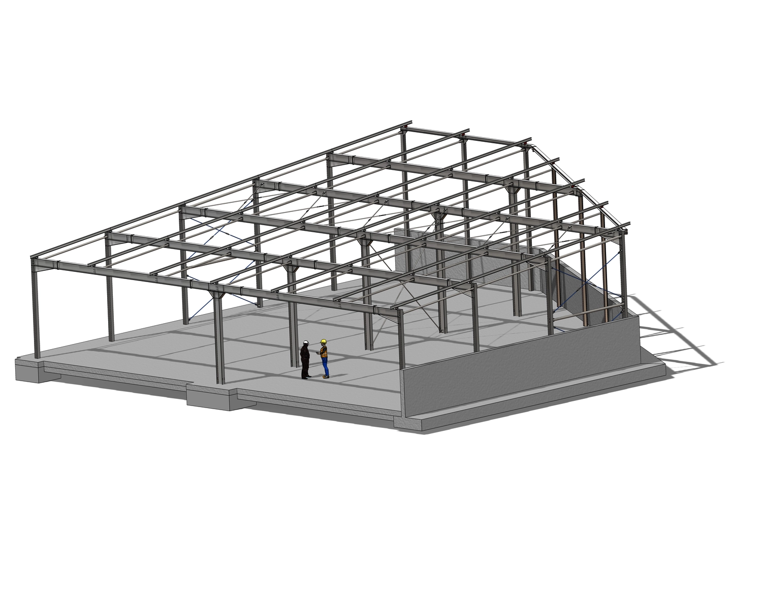 VA Konstruktion – Ingenieurbüro - 3D-Diagramm des Stahlbaus
